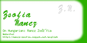 zsofia mancz business card